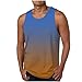 Mens Tank Tops Summer 2025 Sleeveless Gradient Printed Crewneck Shirts Beach Vacation Breathable Lightweight Clothing