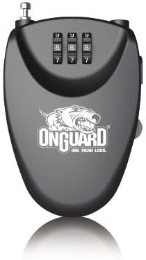 OnGuard Terrier 2' Retractable Cable Lock – 90 cm × 2 mm Steel Cable, 3-Digit Resettable Combination, Compact Security Lock