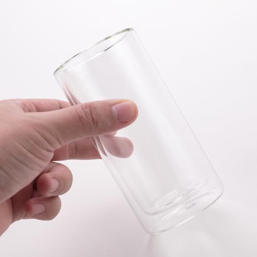 Image of UMAI Double Wall Borosilicate Glass Coffee Mug (Set of 2) 250ml | High Thermal Resistance | Microwave & Dishwasher Safe | Gifting Pack for Friends /Family /Couples | Transparent Tea Cups Saucers.