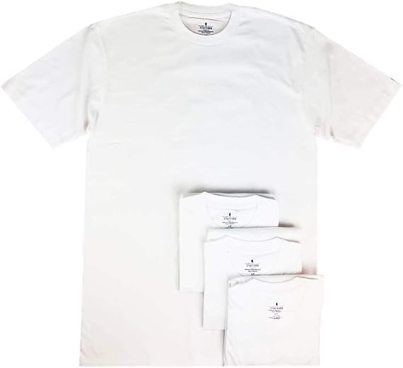 Stafford 4-Pack Men's Ultra Soft 100% Cotton Crew-Neck T-Shirt White (Small)