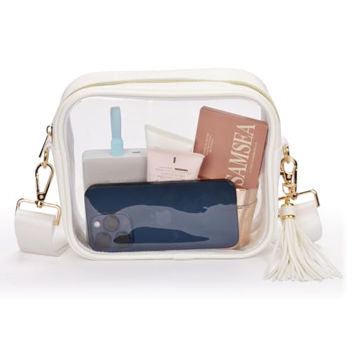 Image of Clear Crossbody Bag Stadium Approved Clear Purse - Transparent Messenger Bag with Front Pocket
