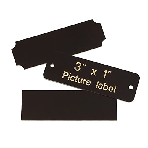 3" W X 1" H | Custom Engraved Brass Name Plates With Adhesive, Made In Usa, Personalized Memorial Plaque For Pet Urn, Flag Case, Picture Frame, Art Tag (3" X 1", Black Brass (Gold Lettering)) #TOP2