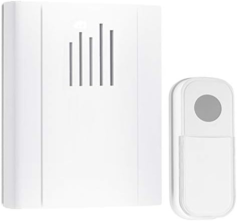 Wireless Doorbell,Waterproof Door Bell Chime Kit Operating 1300 feet with 36 Melodies, Name Plate For Home Office School,White (Battery Version)