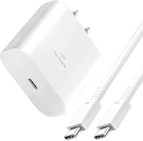 Image of NIZIX Samsung-Original 45W Super Fast Charger Compatible with Samsung Galaxy S24 /S23 /S22 /S21 /S20 (Ultra /Plus /Fe), Note 20 /20+ /10(All Series),Flip /S /A /F /M Series | 6.6Ft Extra Long Cable,White