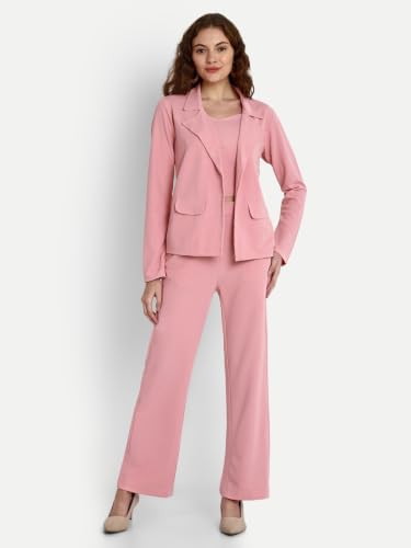 Image of GRECIILOOKS Co-ord Set for Women - Stylish Casual 3 Piece Blazer Set | Trendy Travel & Streetwear Look for Girls & Woman | Office Wear | Formal | Classic Collar Full Sleeve Blazer