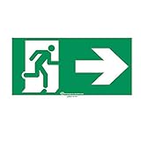 pictogramme autocollant signalisation d'évacuation - flèche vers la droite - 100 x 200 mm - ura 956661