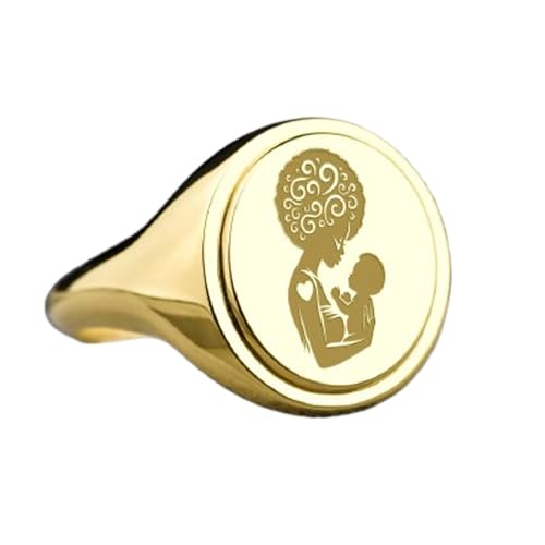 Bague mère et bébé en argent 925 ne verdit pas la peau chevalière ovale plaquée or