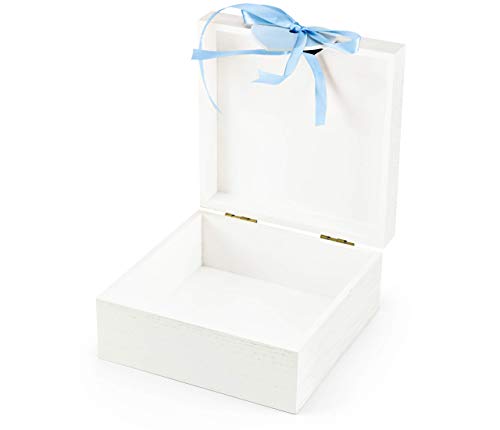 Mousehouse Gifts - Cajita de madera para recuerdos - Con elefantes - Azul - Imagen 3