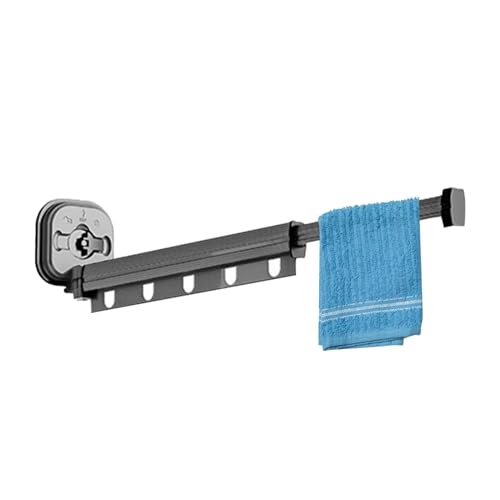 Percha montada en la pared - Perchero para lavandería con succión - Perchero de aluminio, accesorios para el hogar para baño, armario, cocina, organización del dormitorio