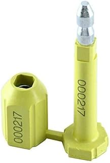 Amarine Made Bolt Seal (100) Shipping Seal with Print Progressive Numbering for Cargo Containers and Truck Trailers, Cargo Container Seals Yellow (100)