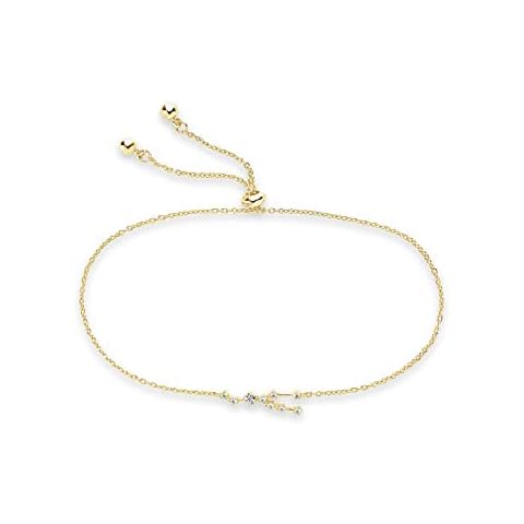 Sterling Forever - Constellation Bracelet - 14K Gold Plated & Rhodium Plated Brass - Cubic Zirconia - Sliding Bolo Fashion Statement Bracelet - Adjustable Cotton Cord Up to 8” - One Size Fits Most Cover