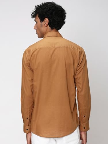 Image of MUFTI Mens Cotton Linen Slim Fit Shirt