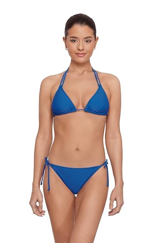 Aqua Green Next-Gen String Triangle Bikini Set with Removable Cups