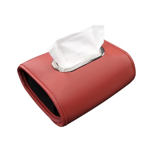 QIUPFGUT PU Leder Tissue Halter, Taschentuchbox für Auto, Serviettenhalter Box für Autozubehör