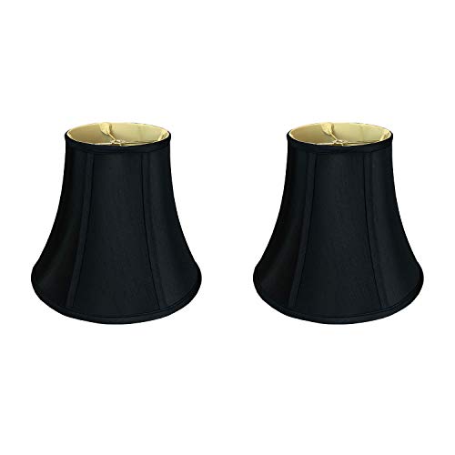 Image of RDI Set of 2 True Bell Basic Lamp Shade, Quality Fabric, Stylish Design, BSO-704-12BLK /GL-2, Black, 6.5 x 12 x 10.5 in, 2 Pack