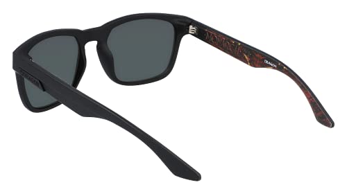 Dragon Men's DR Monarch XL Square Sunglasses, Matte Black/Inferno/LL Smoke, 58-20-1404