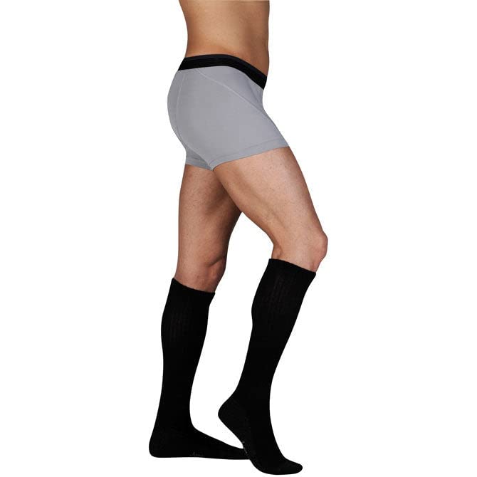 M, White Juzo Silver Sole Knee Sock 1216mmHg Closed Toe, M, White