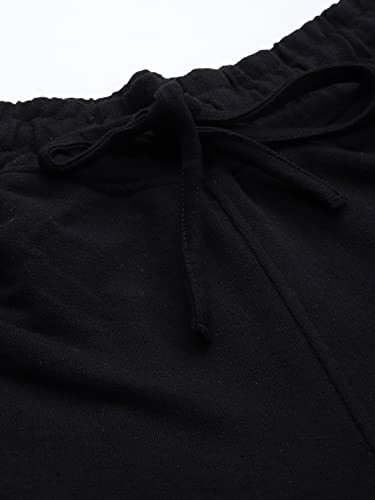 Image of The Indian Garage Co Men Slim Fit Placement Print Mid-Rise Knitted Joggers