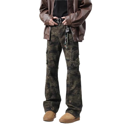 Men's Pants Spring American Retro Camouflage Multi-Pocket Casual Workwear High-Street Straight-Leg Trouser for Men - Main Image