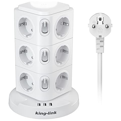 Regleta Enchufe Vertical con USB y Luz Nocturna Regulable Cover