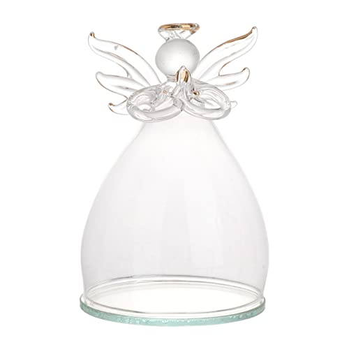 BESTOYARD Decorative Clear Glass Cloche Bell Jar Display Case Angel Tabletop Centerpiece Dome,Transparent,9R2554Z2I0UZ7PY1PS15SY5U,13x8cm