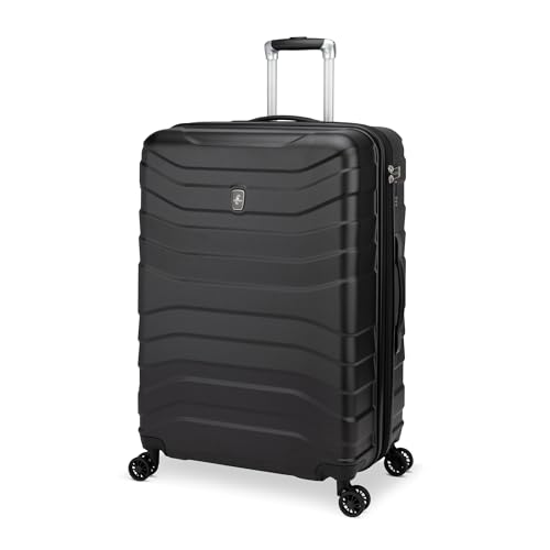 ATLANTIC Horizon II Hardside Durable Luggage — Large Checked Suitcase with 8 Spinner Wheels, TSA Locks, and Lightweight Construction — Black, 28-inch