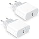 Lynban USB C Netzteil, 2-Pack USBC Adapter for iPhone 16/16 Pro/16 Pro Max/16 Plus 15 14 13 12 11 SE XR X 8 7 6, Pad, 20W Handy Ladegerät Stecker Schnellladegerät Ladestecker Charger Netzstecker