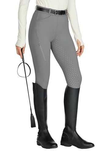 Willit Leggings De Equitación Para Mujer, De Silicona, Con Cintura Alta, Elásticos, Con Bolsillo De Cremallera, Trabillas Para Cinturón, Gris Medio, M Willit Leggings De Equitación Para Mujer, De Silicona, Con Cintura Alta, Elásticos, Con Bolsillo De Cremallera, Trabillas Para Cinturón, Gris Medio, M
