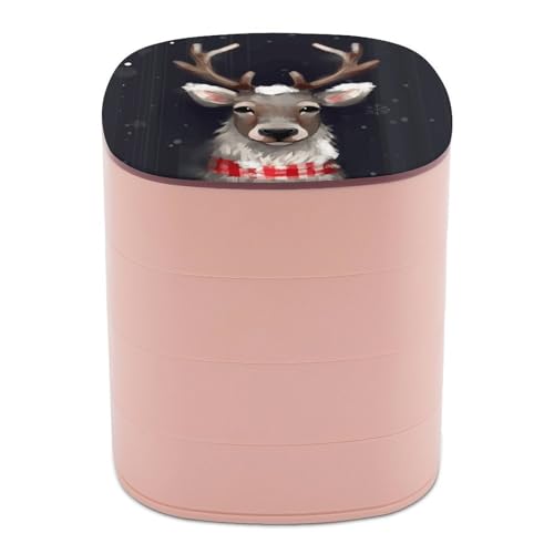 Boîte à bijoux rotative avec imprimé renne pour coiffeuse - 2