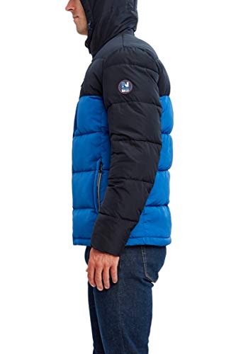 Image of Nautica Men's Midweight Quilted Faux Memory Puffer Jacket -Adjustable Hood Insulated Winter Coat