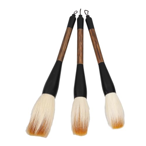 DIYEAH 3pcs Large Chinese Calligraphy Brush Set Traditional Writing Painting Brush for Chinese Ink Art Sumi Calligraphy Practice Tool Beginner to Artist