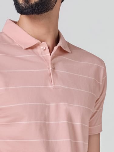 Image of XYXX Iinea Men's Stripe Cotton T-Shirt | Polo Collor Tshirts | Half Sleeves | Stripe-Slim Fit
