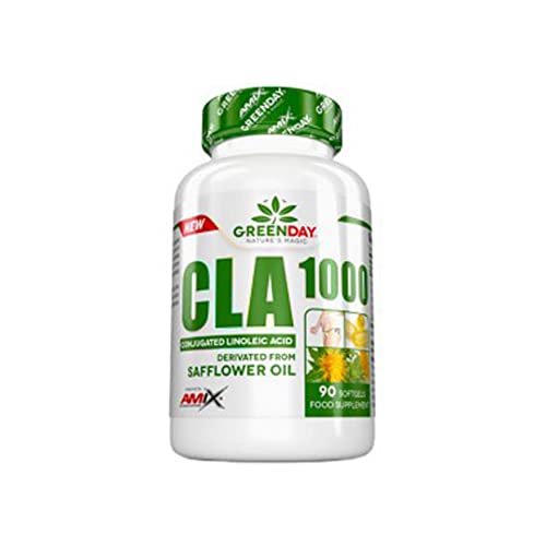 Amix, GreenDay CLA 1000, 80% de Ácido Linoleico Conjugado, Suplemento Alimenticio, Ayuda a Perder Peso, Acelerador del Metabolismo, Quemagrasas, 90 Cápsulas Blandas, 180 g