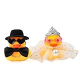 2 Stück Quietscheente für Hochzeit, Badeenten Hochzeitspaar Figuren Kleines Paar Ente Geschenk zur Hochzeit, Lustige Hochzeitsgeschenke für Braut und Bräutigam