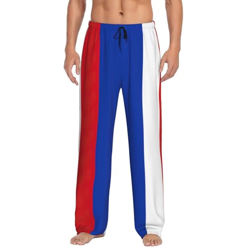 Pantalon de pyjama drapeau russe noir XL coupe large à taille élastique