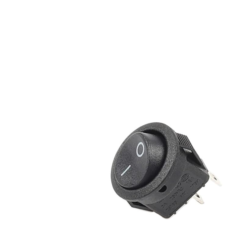 Interrupteur à bascule rond KCD1-105 noir 16,5 mm 2 broches 3A pour petit appareil