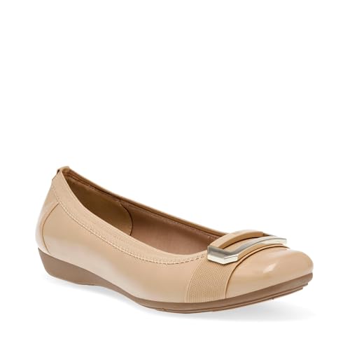 Image of Anne Klein Uplift Flats for Women - Textile Upper and Lining - Stretch Collar - 90 Flexibility - Square Cap Toe