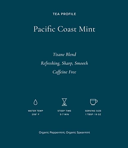 Image of Art of Tea Pacific Coast Mint Tea Bags 50 Count Organic Peppermint Herbal Tea, Refreshing Caffeine Free Mint Tea for Relaxation, Digestion & Daily Wellness, Premium Pyramid Sachets