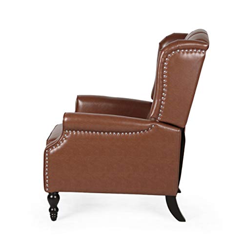 Christopher Knight Home Randy Contemporary Tufted Recliner, Cognac Brown, Dark Brown 62D X 28.5W X 29H Inch #TOP7