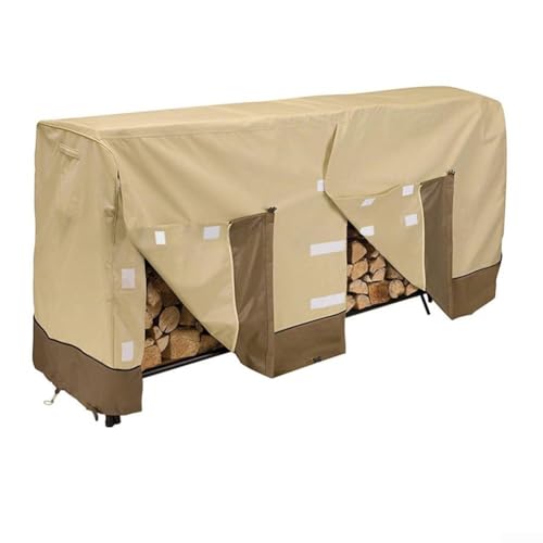 Cubierta de leña, tela Oxford 210D, impermeable, para cobertizo de leña al aire libre, cubierta protectora resistente al viento para almacenamiento de troncos (8 pies)