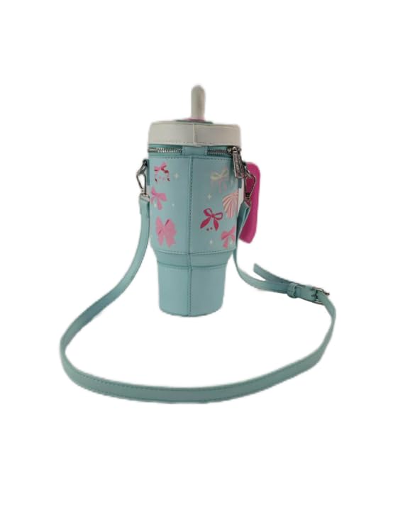 Bewaltz Take A Sip Water Cup Crossbody Handbag, Light Blue, Elegant Bow Design, Novelty Cup Shape3