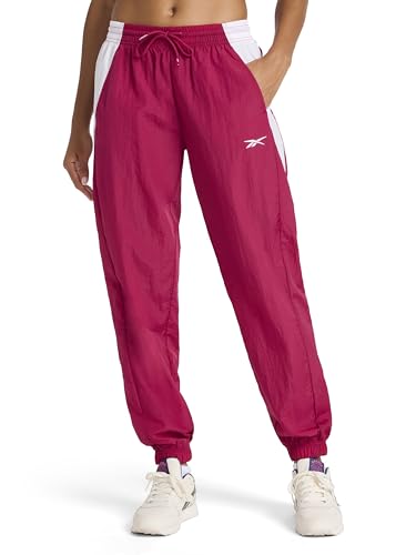 Reebok Women’s BV Woven Pant, Standard Fit, 29” Inseam, Lightweight Nylon Crinkle Woven Fabric, Vector Very Berry, X-Large - image 1