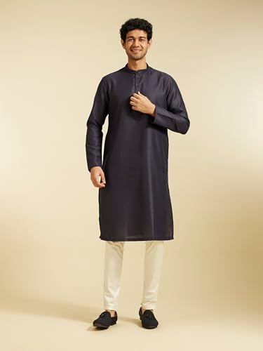 Image of DIWAS BY MANYAVAR Men's Art Silk Solid Kurta (1pc)