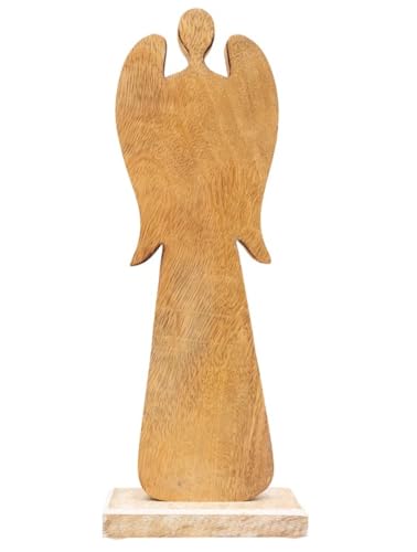 Image of Boston International Christmas Statue Tabletop Figurine Winter Holiday Decorations for Home, 10.5 inch, Natural Angel