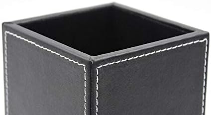 Miniatura 5 de Plumas cuadradas de piel sintética negra, soporte para lápices, organizador de artículos de escritorio, organizador de artículos de oficina, caja de