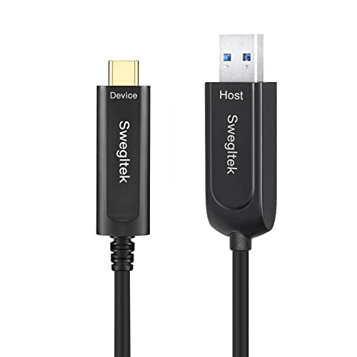 Fiber Optic USB A to USB C Cable(65ft),10Gbps High-Speed USB C Cable,Compatible with Industrial Camera,Machine Vision,Medical Security,Broad Casting,Printer,Scanner,Touch Screen,Game Controller