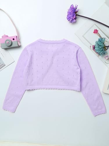 Kids Girls Knit Cropped Bolero Shrug Cardigan Sweater Dress Coat Button Jacket Flower Girl Dress Cover Up4