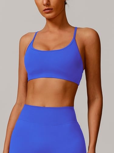 ABOCIW Womens Seamless Backless Sports Bra Open Back Strappy Workout Bras Low Support Criss-Cross Yoga Gym Bra4