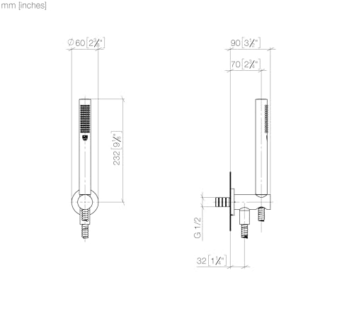 Dornbracht 27802660-990010 - Juego de regadera de mano con soporte de pared integrado, platino oscuro mate miniatura 5
