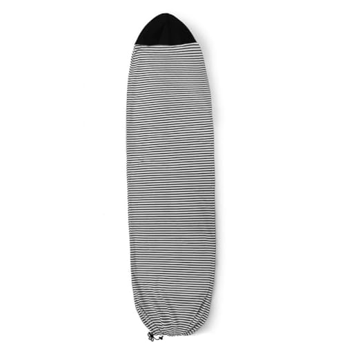 Porgeel Surfboard Sock, 79x20 Striped Black Surfboard Cover, Soft Fiber Cloth Bag, Protective Sock Cover with Drawstring Closure, Surfing Gifts